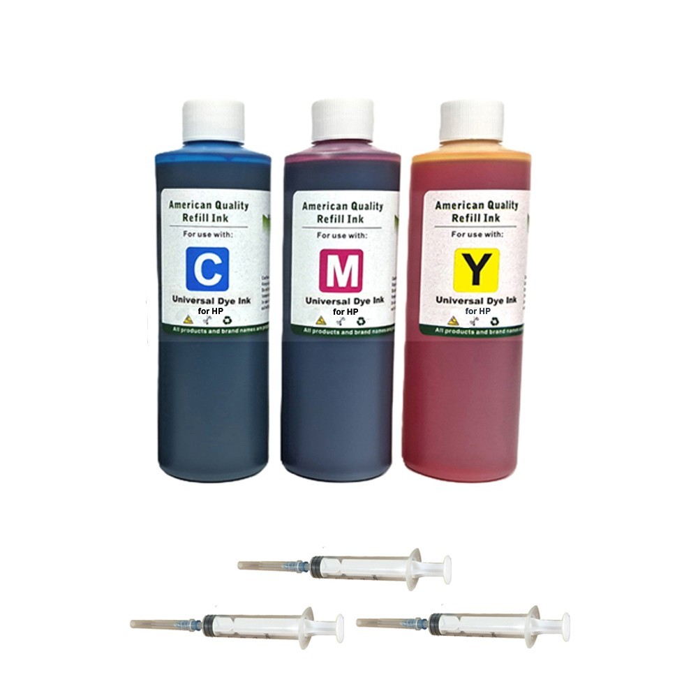 Tri Color Refill Bottles Ink CMY For HP 65 67 68 65XL 67XL 68XL Premium Ink Kit