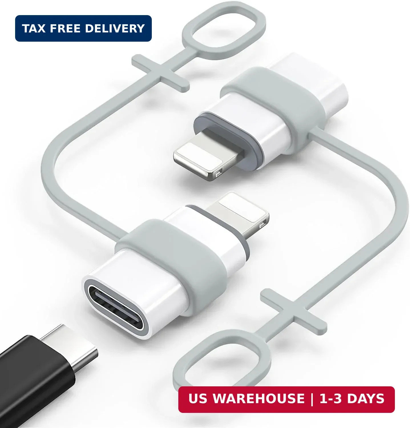 MoKo USB C to Lightning Adapter for iPhone 14/13/12, 2 Pack | Not for Audio/OTG,