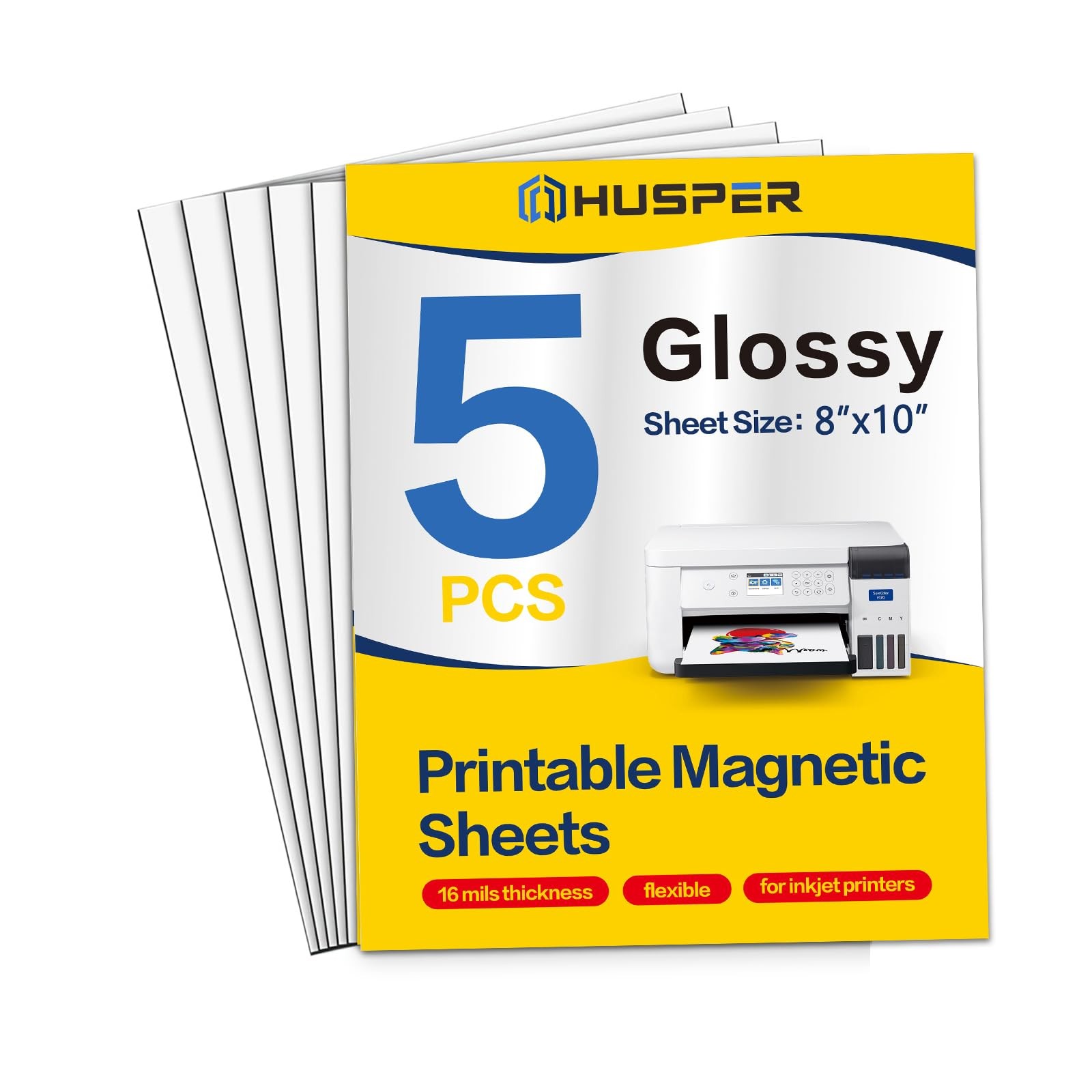 Printable Magnetic Sheets 8 x 10 Inches Glossy Magnet Paper Sheet 5 Pcs Non A...