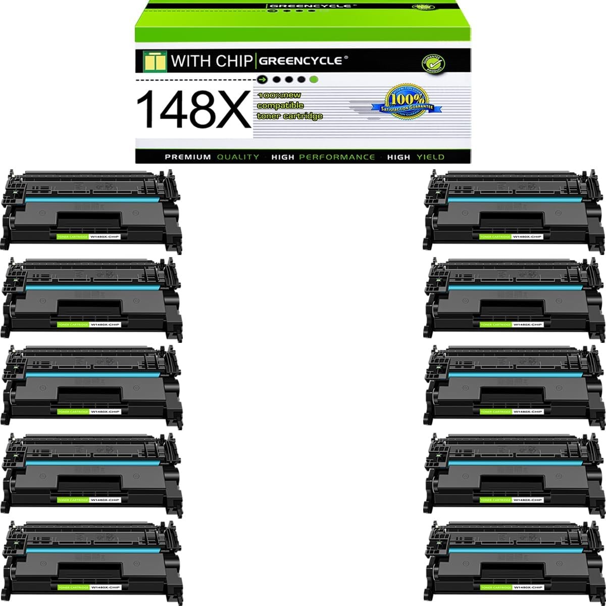 [New Chip] 10PK W1480X Toner Cartridge Fit for HP Pro 4001dn MFP 4101fdn 4101fdw