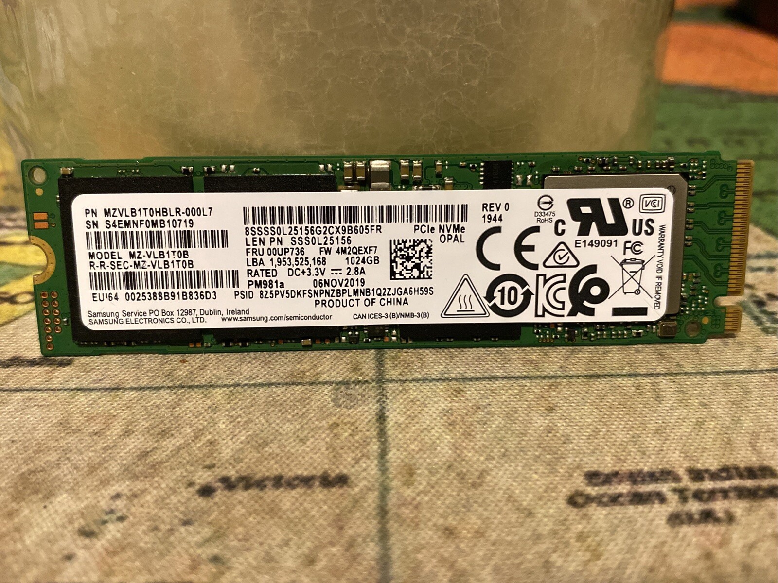 Samsung MZ-VLB1T0B PM981a 1TB M.2 SSD (970 EVO Plus OEM) 100% 1 Yr Warranty