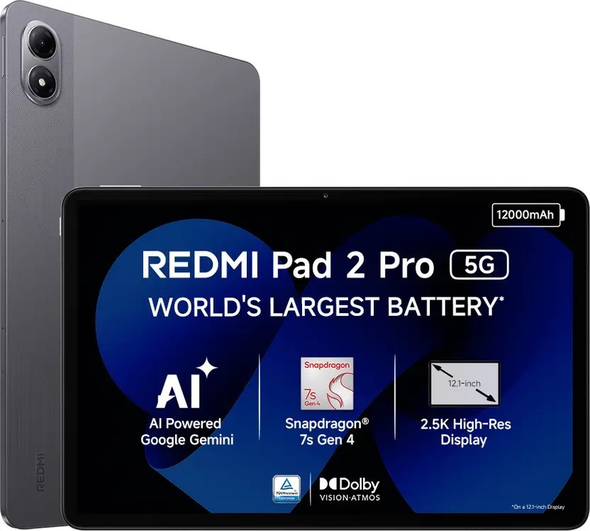 REDMI Pad 2 Pro 5G 8 GB RAM 256GB ROM 12.1 inch with Wi-Fi+5G DUAL Gaming Tablet