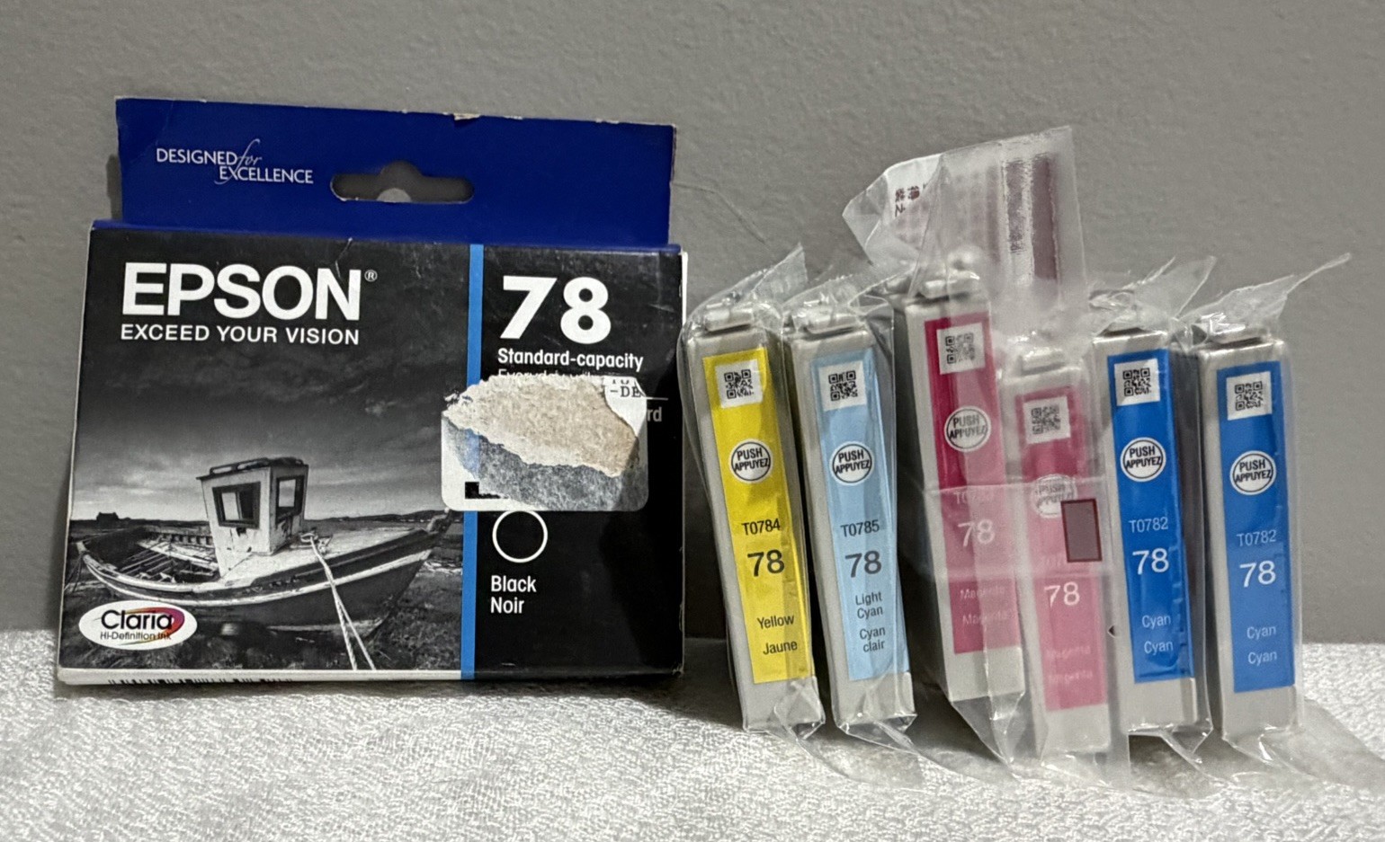 7 EPSON 78 Standard Photo Inkjet Cartridges