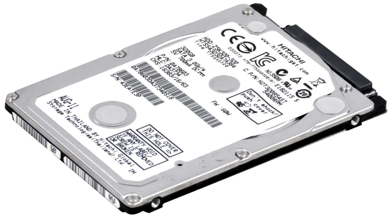 Hitachi TravelStar Z5K320 320GB 5.4K 8MB SATA II 2.5'' HTS543232A7A384