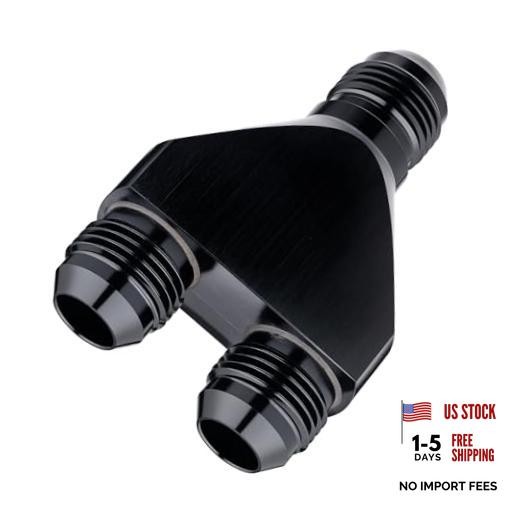 12AN Male to Parallel Exit Dual 12AN Male Y Block Fitting 12AN to 2 x 12AN