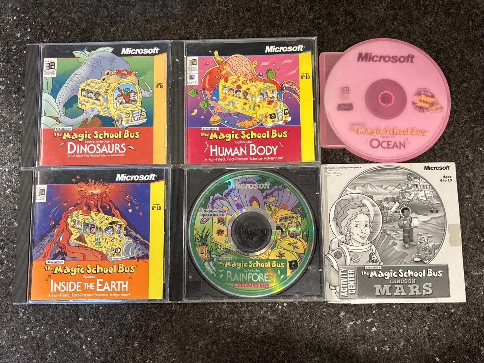 Magic School Bus CD-ROM Collection (6 CDs) Microsoft Fast 🔥