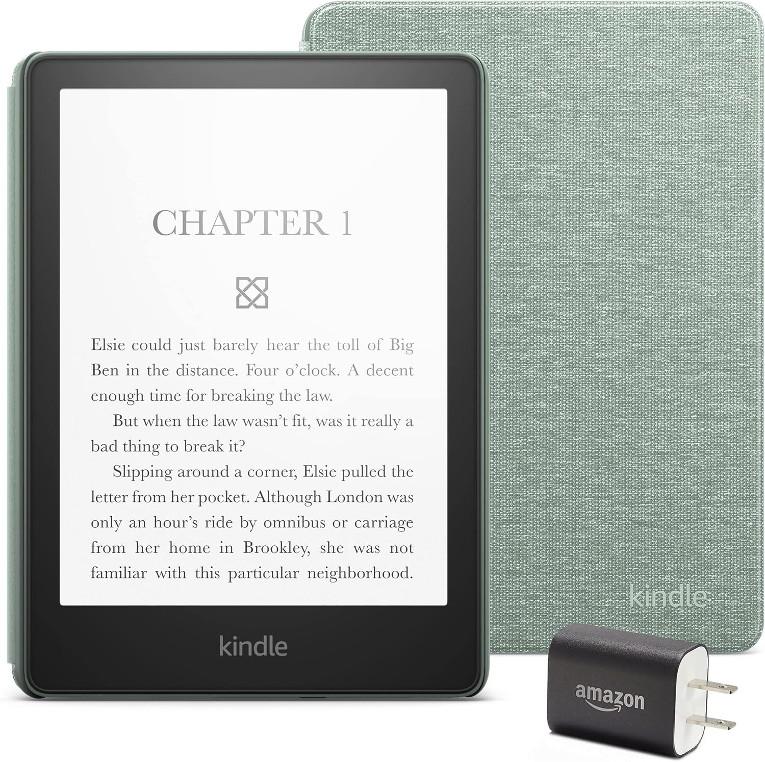 Kindle Paperwhite Essentials Bundle including Kindle Paperwhite 16 GB - Agave -