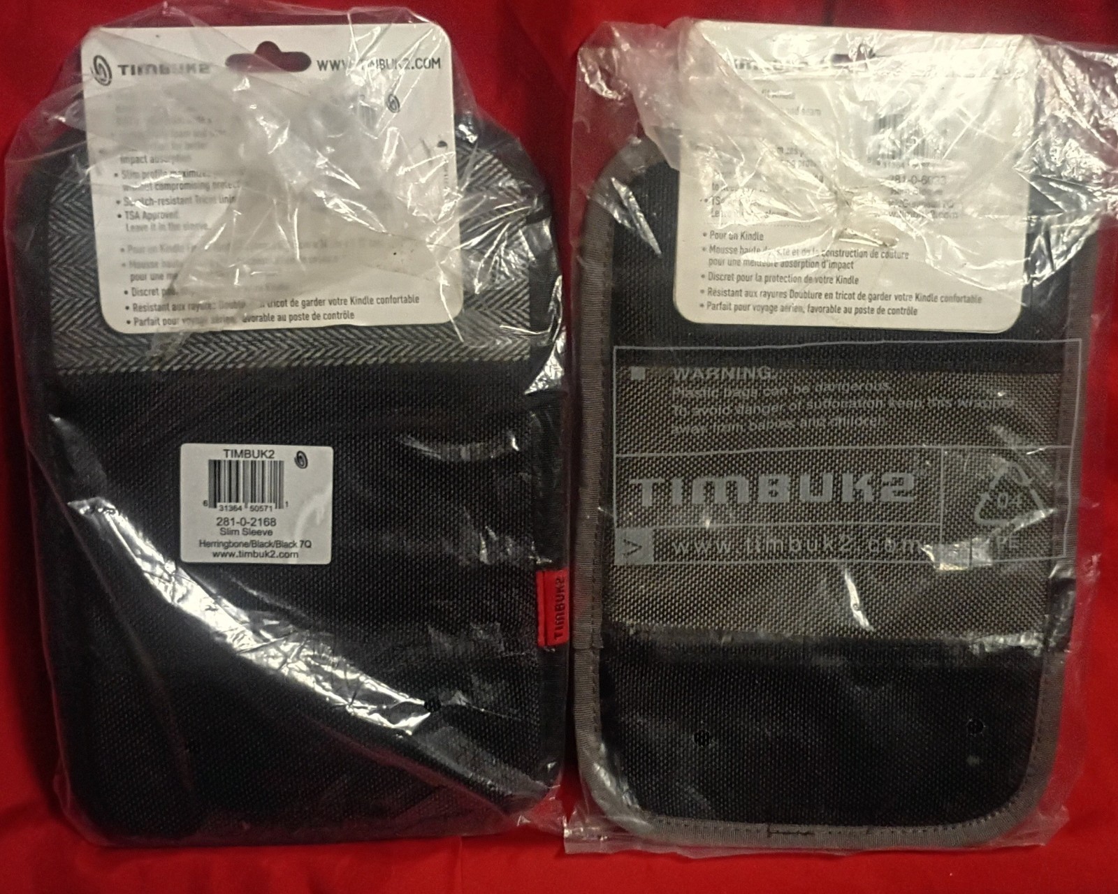 Timbuk2 Legacy/Classic Slim Sleeve 2-Pack NWT Herringbone Gunmetal Black Kindle