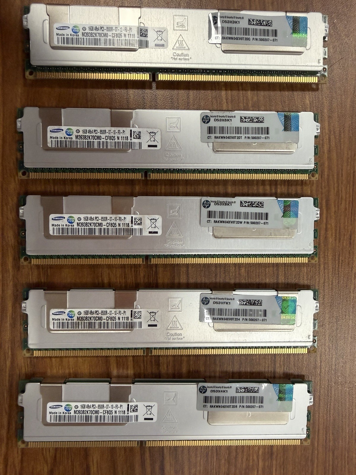 Samsung 80GB (5 x 16GB) 4Rx4 PC3-8500R Memory Ram M393B2K70CMO-CF8Q5