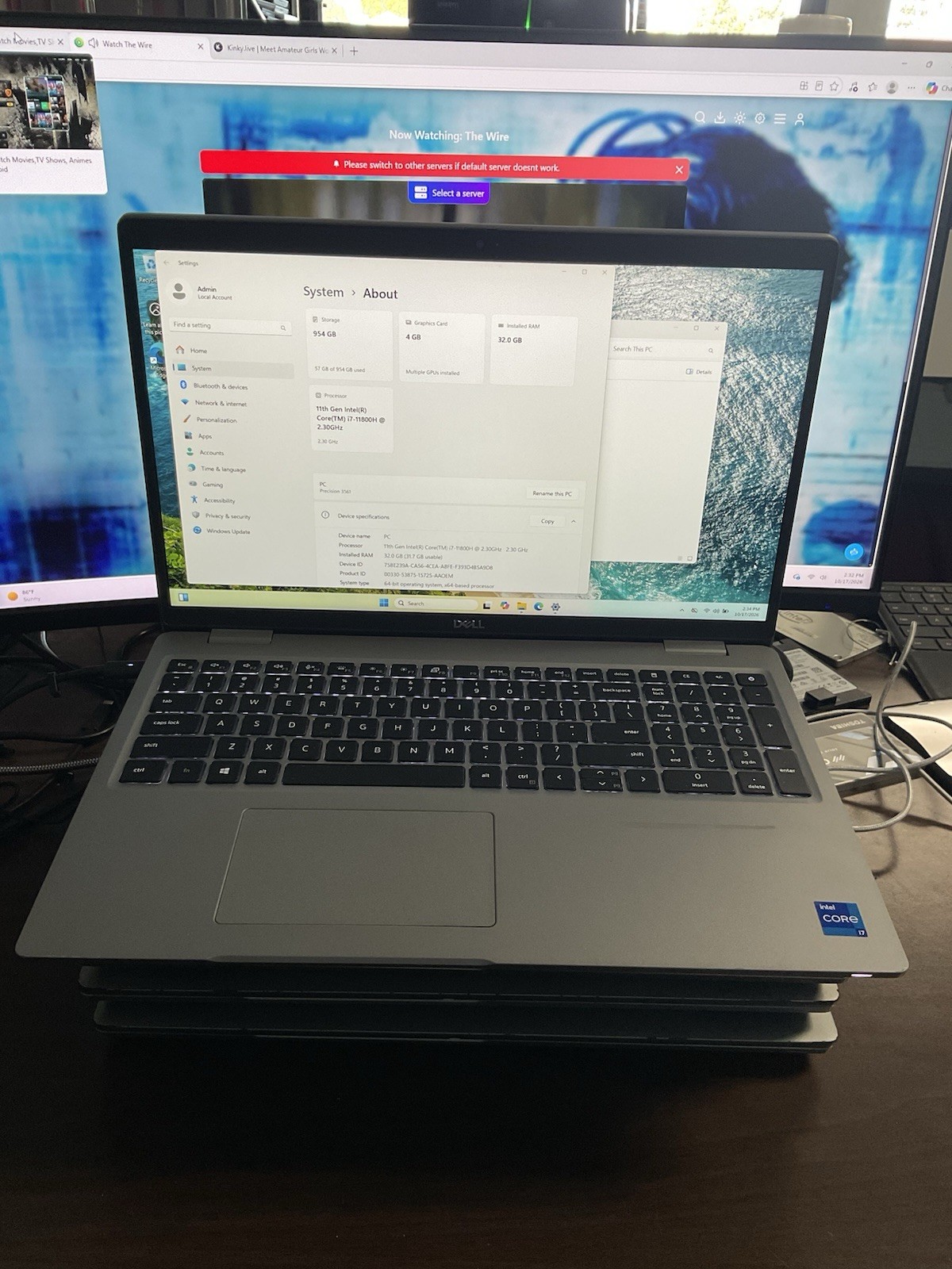LOT OF 5 DELL PRECISION 3561 LAPTOP. i7 Nvidia Gpu 32gb Ram