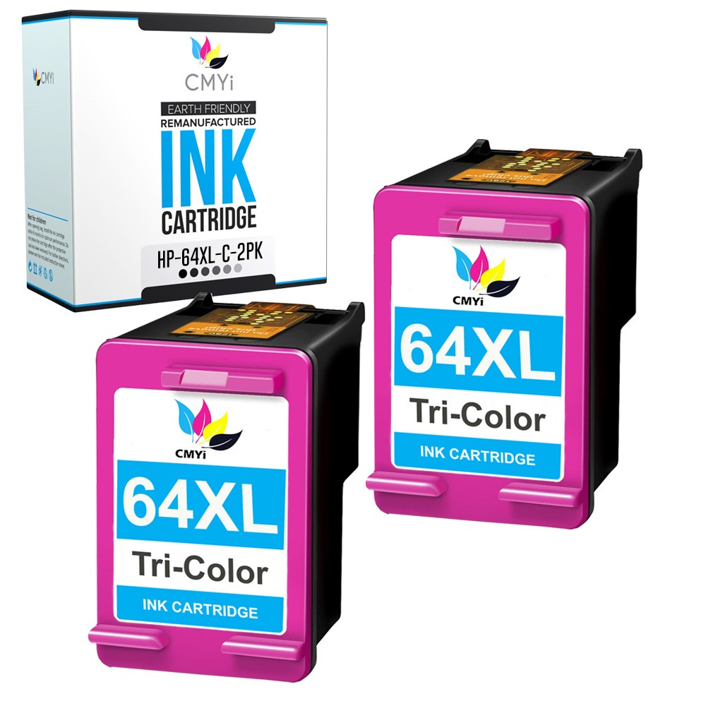 2PK CMYi Replacement 64XL Ink Cartridge Color for HP ENVY Photo 7155 7158 7822