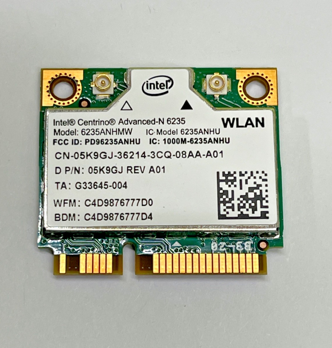 Dell OEM 5K9GJ Intel Advanced-N 6235 802.11a/b/g/n 6235ANHMW BT 4.0 PCIe Half