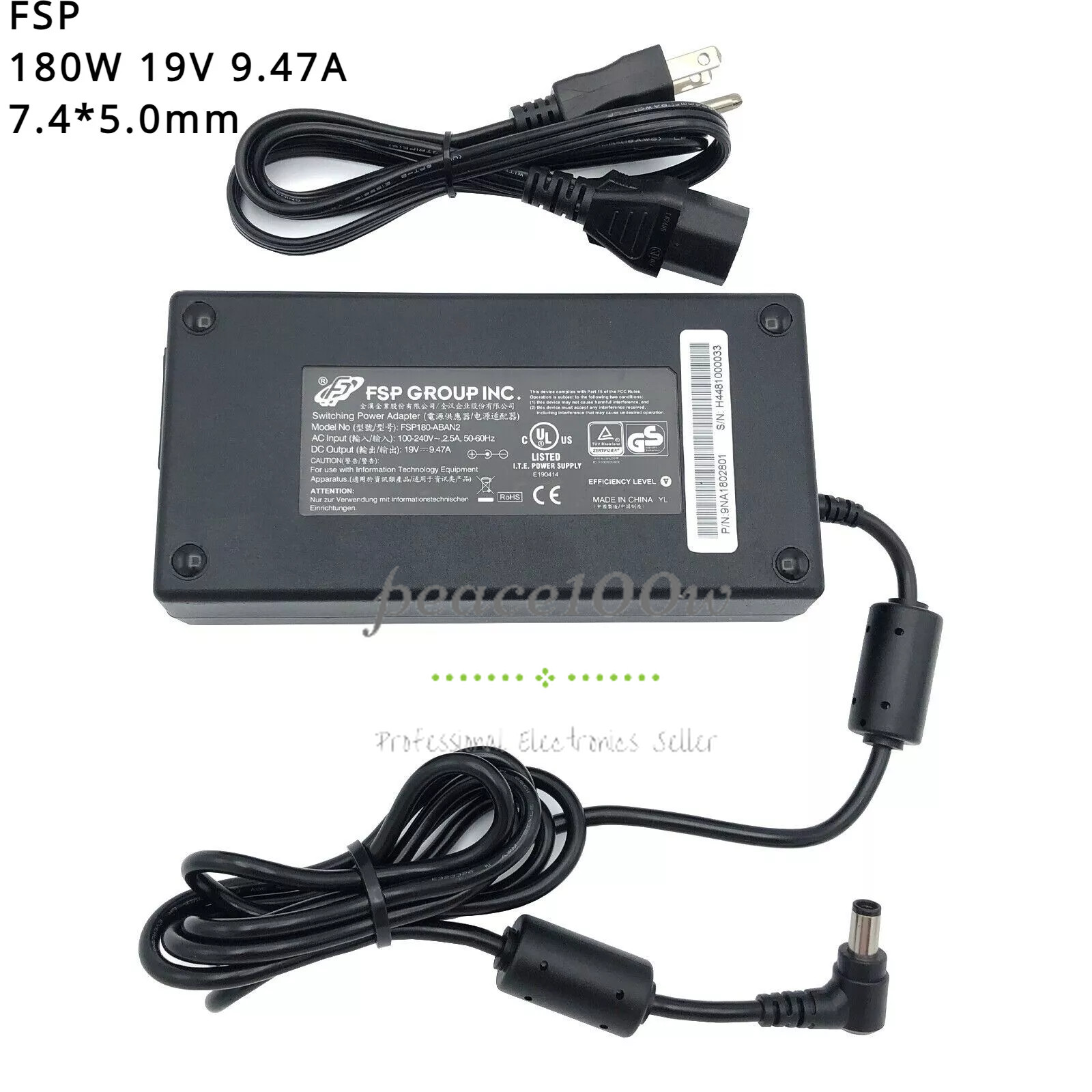 Genuine FSP 19V 9.47A 180W AC/DC Switching Power Adapter FSP180-ABAN2 7.4*5.0mm