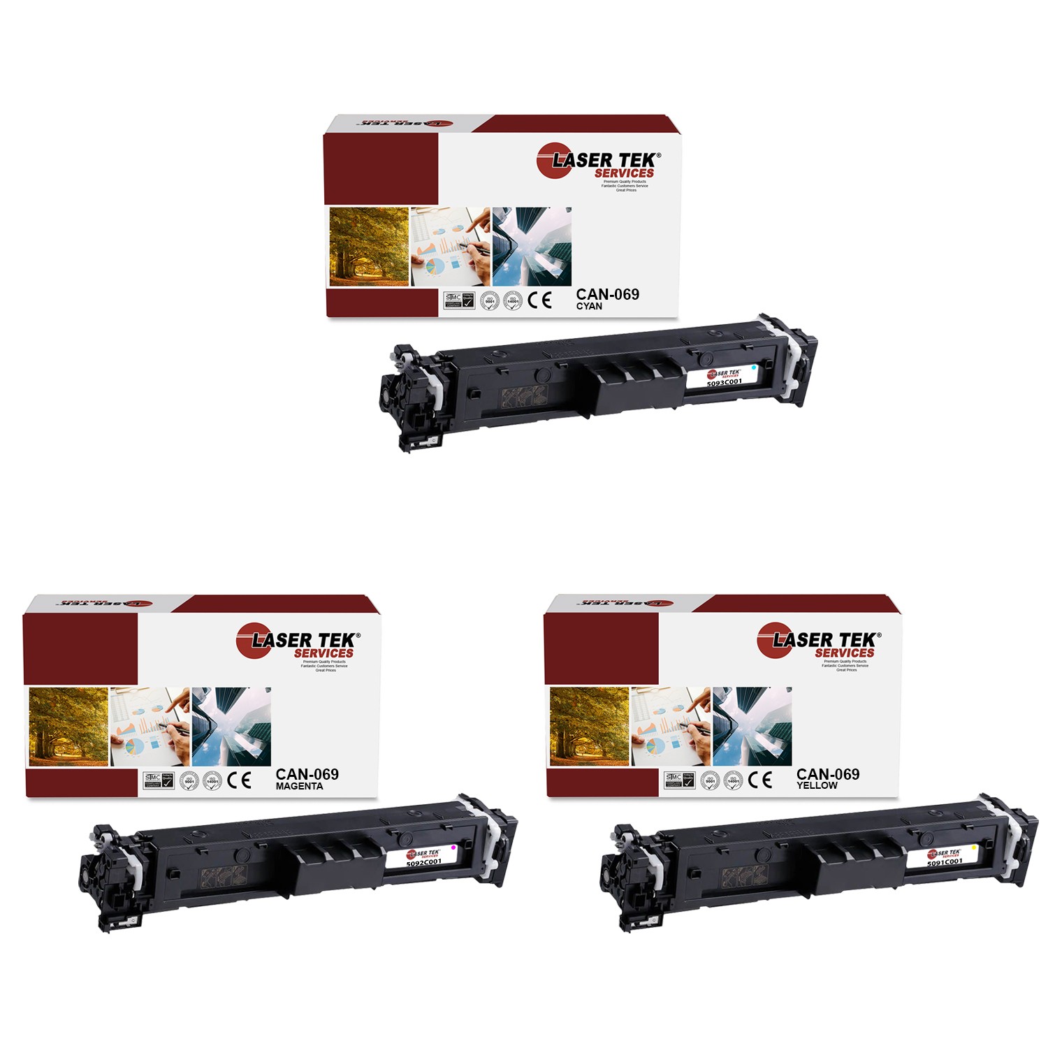 3Pk LTS 069 CMY Compatible with Canon MF751Cdw Toner Cartridge
