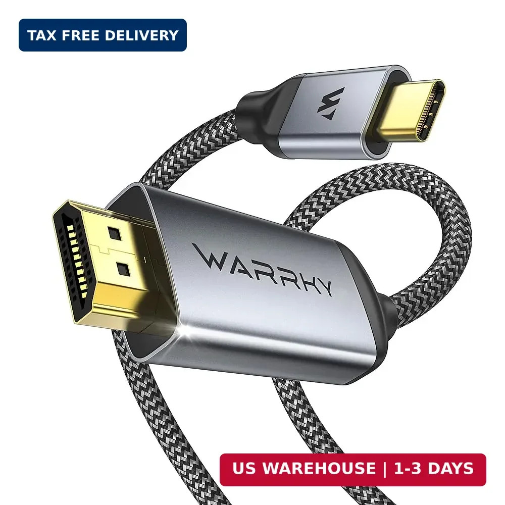 Warrky USB C to HDMI Cable 6FT for Home Office 4K@60Hz High-Speed 4K HDMI