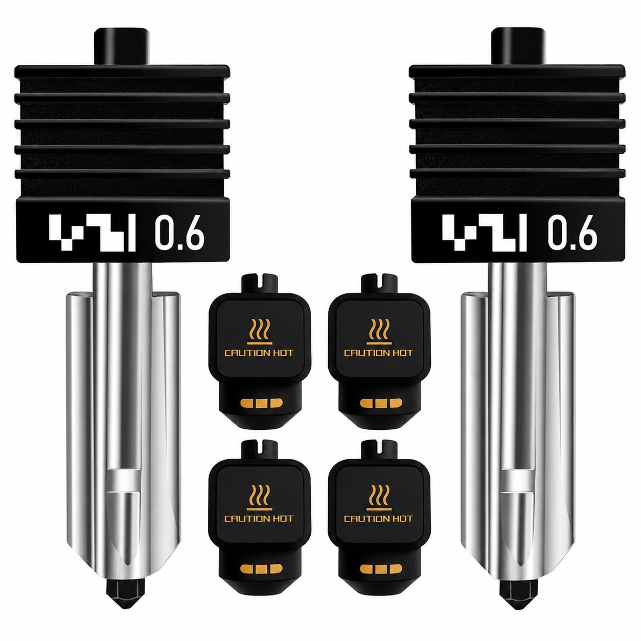 HIKUDIY 2 Pack 0.6mm Hotend for Bambu Lab X2D, P2S, H2D, H2S, H2C, A1, A1 Min...