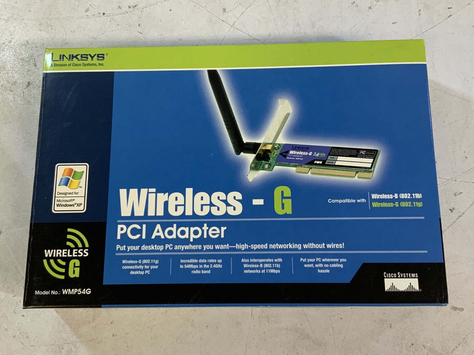Linksys WMP54G Wireless G PCI Adapter With Antenna NEW & SEALED NS B7D