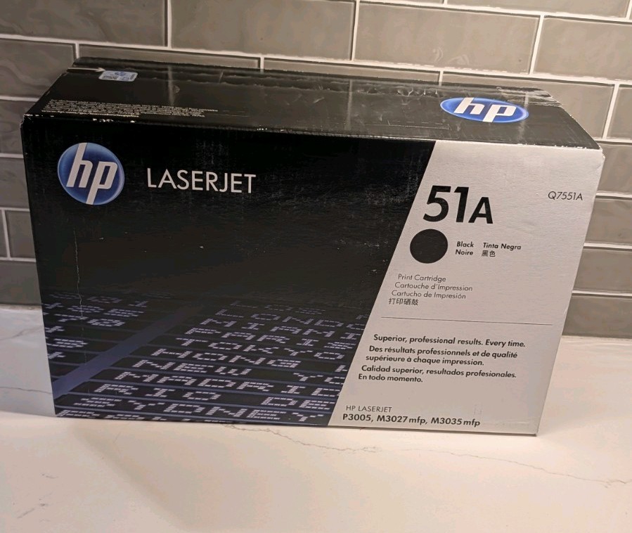 HP 51A (Q7551A) Black LaserJet Toner Printer Cartridge New Factory Sealed LOOK