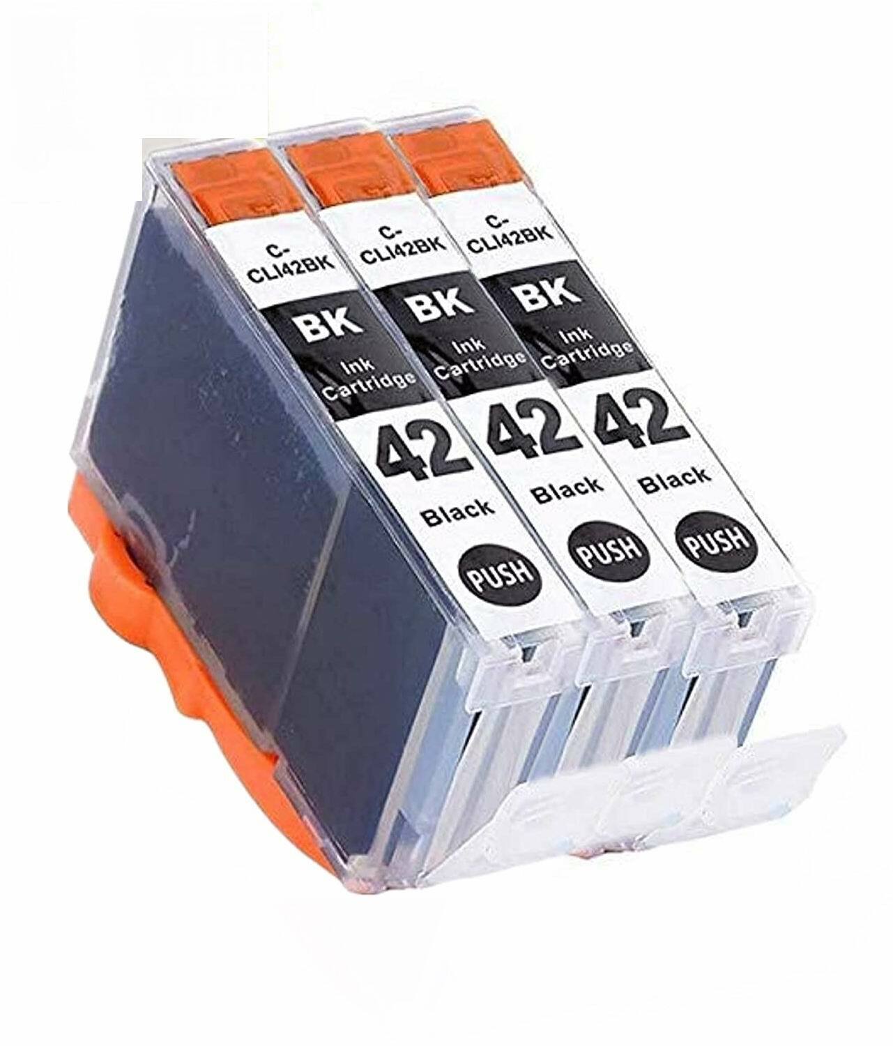 3 pk Compatible ink Cartridges for Canon CLI-42 Inkjet PIXMA PRO-100 (3 Black)
