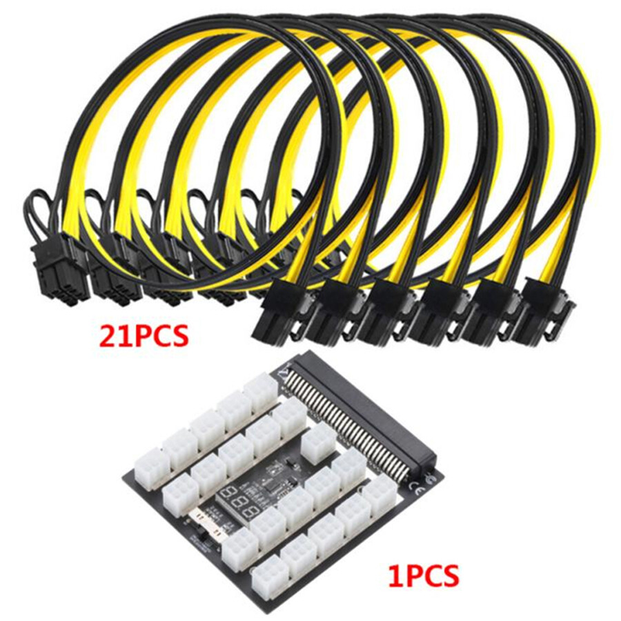 1 Pcs 21x 6Pin Power Module Breakout Board with 21Pcs 20CM 6pin to 6+2PIN Cables