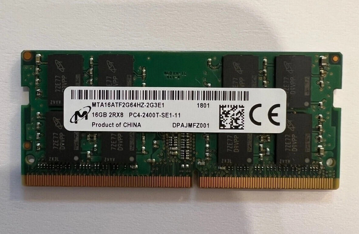 MICRON 16GB 2400MHZ PC4-19200 NON-ECC 1.2V SODIMM 2RX8 LAPTOP MEMORY - GREEN