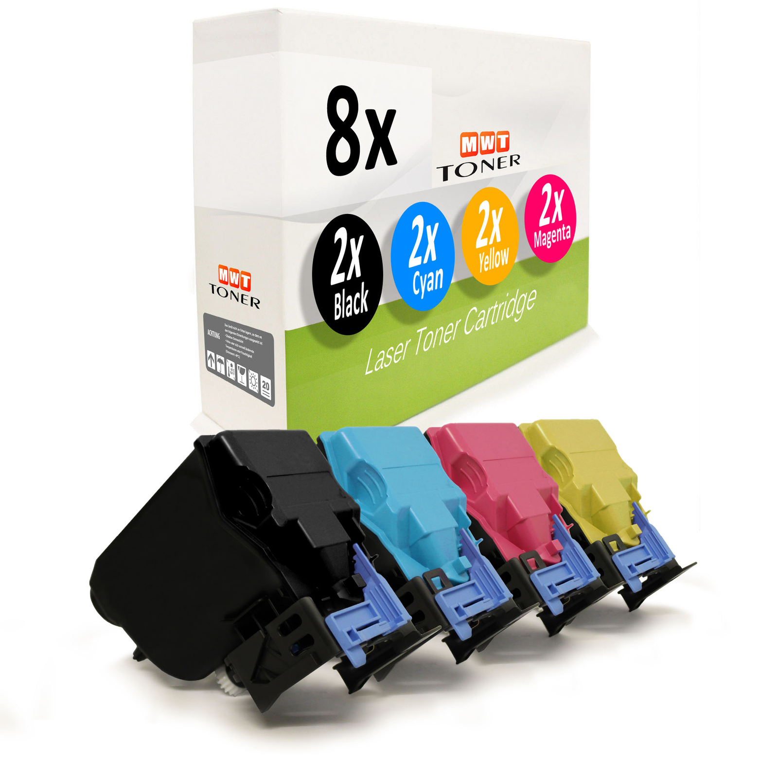 8x Cartridge Replaces Konica Minolta TNP22C TNP22K TNP22M TNP22Y TNP22