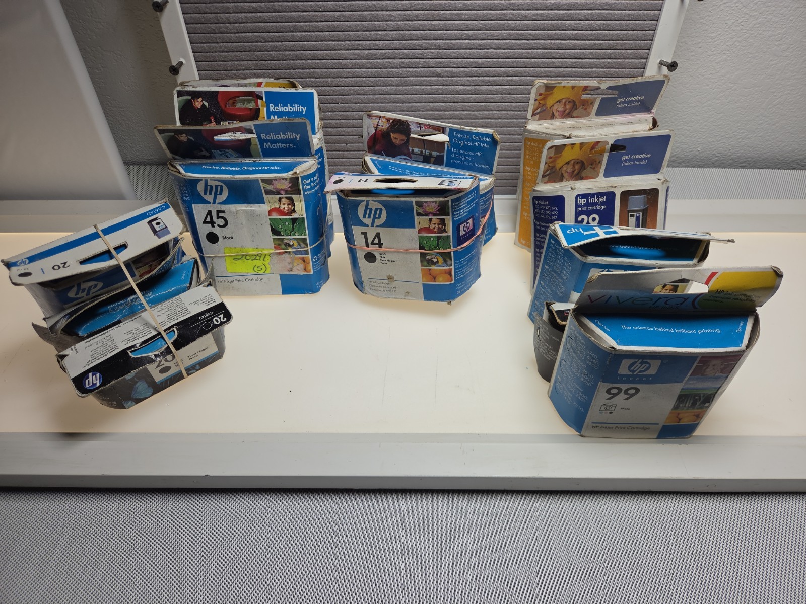 NEW Genuine HP Cartridges Sealed Lot Of 20 Various Colors & Printers