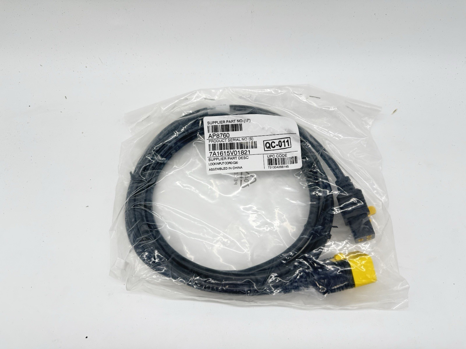 2 x New APC AP8760 Locking C19 To Locking C20 Male To Female Power Cable