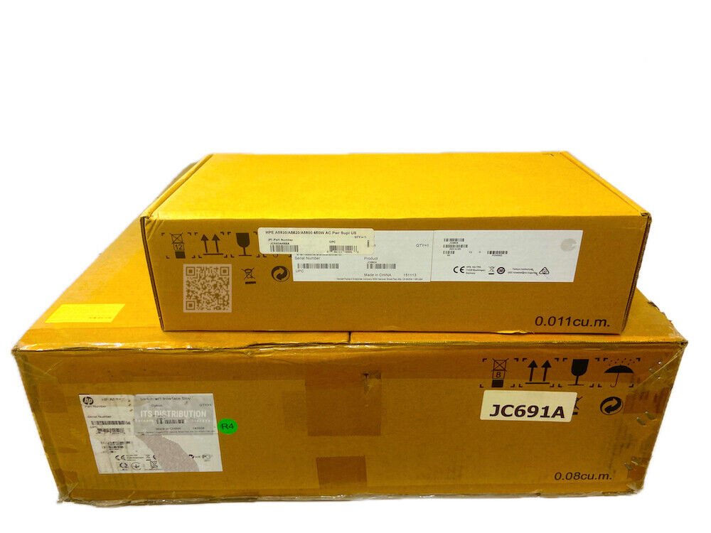 JC691A I Open Box HP Procurve A5830AF-48G Switch + JC680A Power Supply