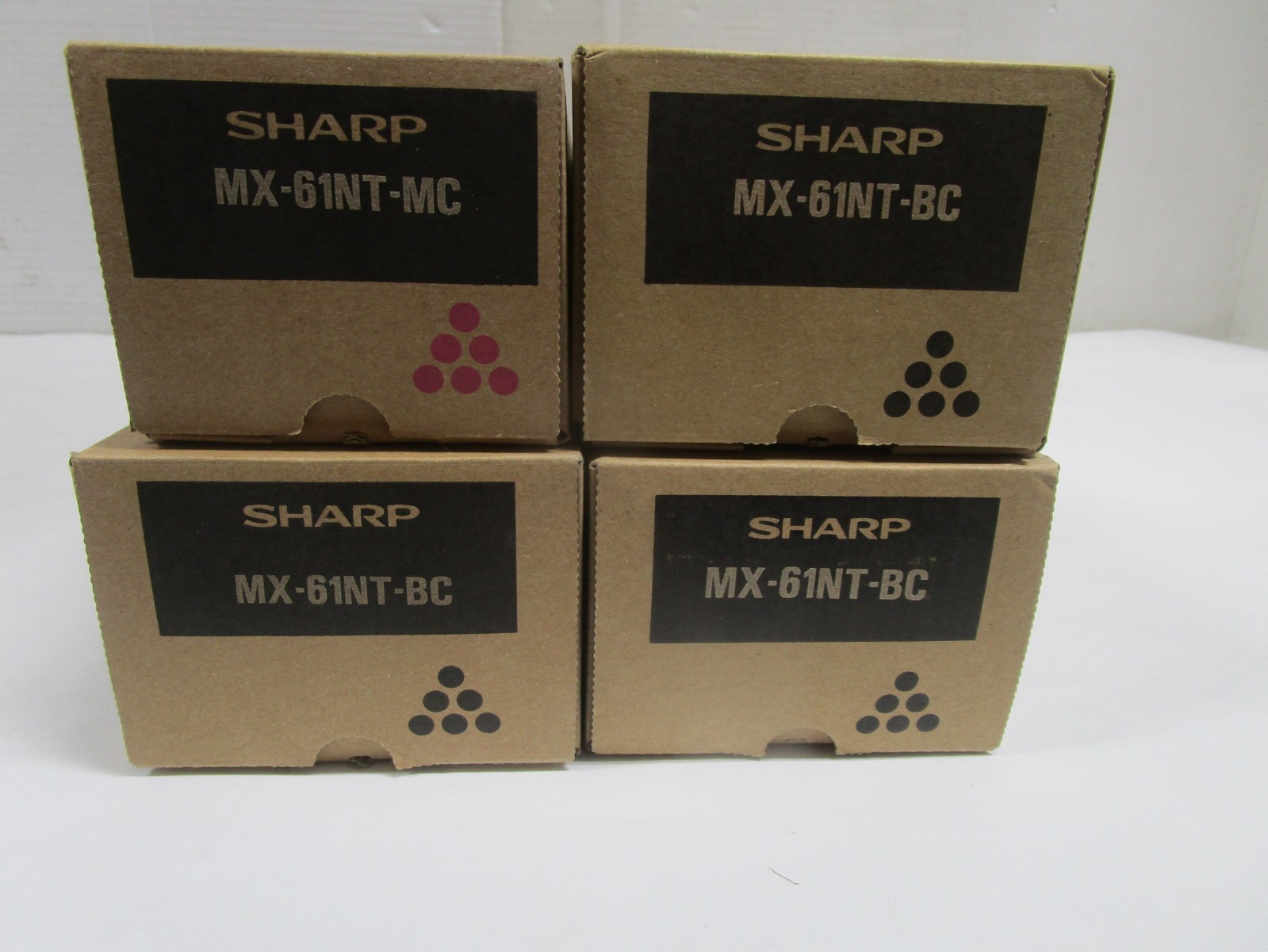 SHARP MX-61NT LOT OF 4 MAGENTA and BLACK MX-61NT-BC MX61NT-MC NEW SEALED
