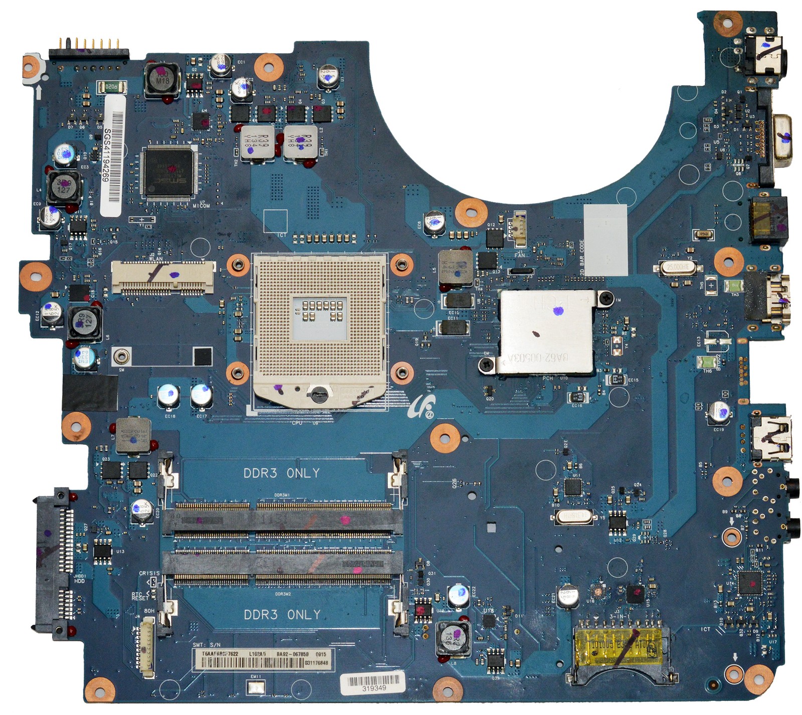 Samsung Laptop IntelHM55 Socket PGA989 DDR3 SDRAM Motherboard Open Box