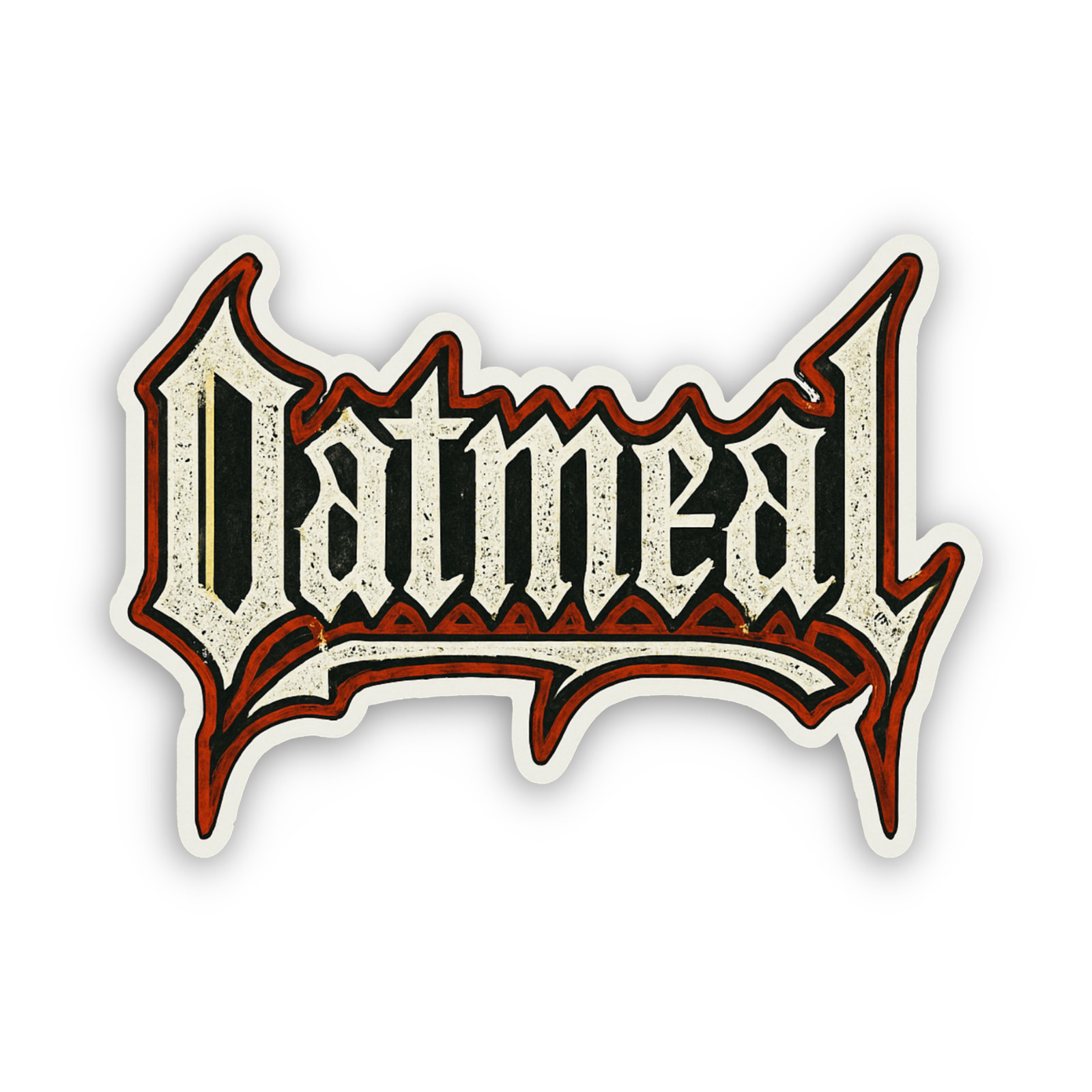 Oatmeal Heavy Metal Sticker Funny Band Parody Vinyl Decal for Laptops & Tablets