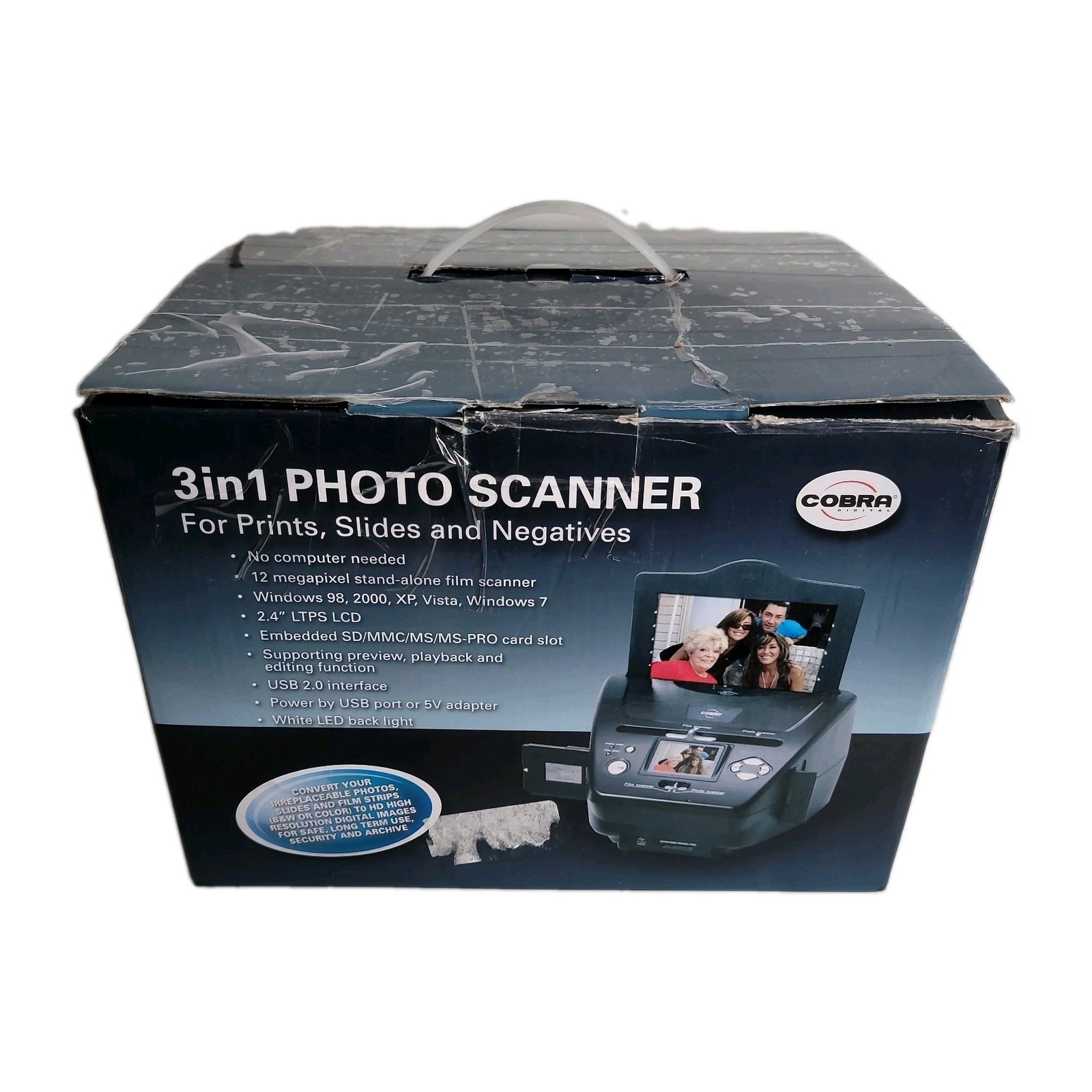 Cobra Digital DPS1200-HD 3 in 1 Photo Scanner Prints Slides Negatives