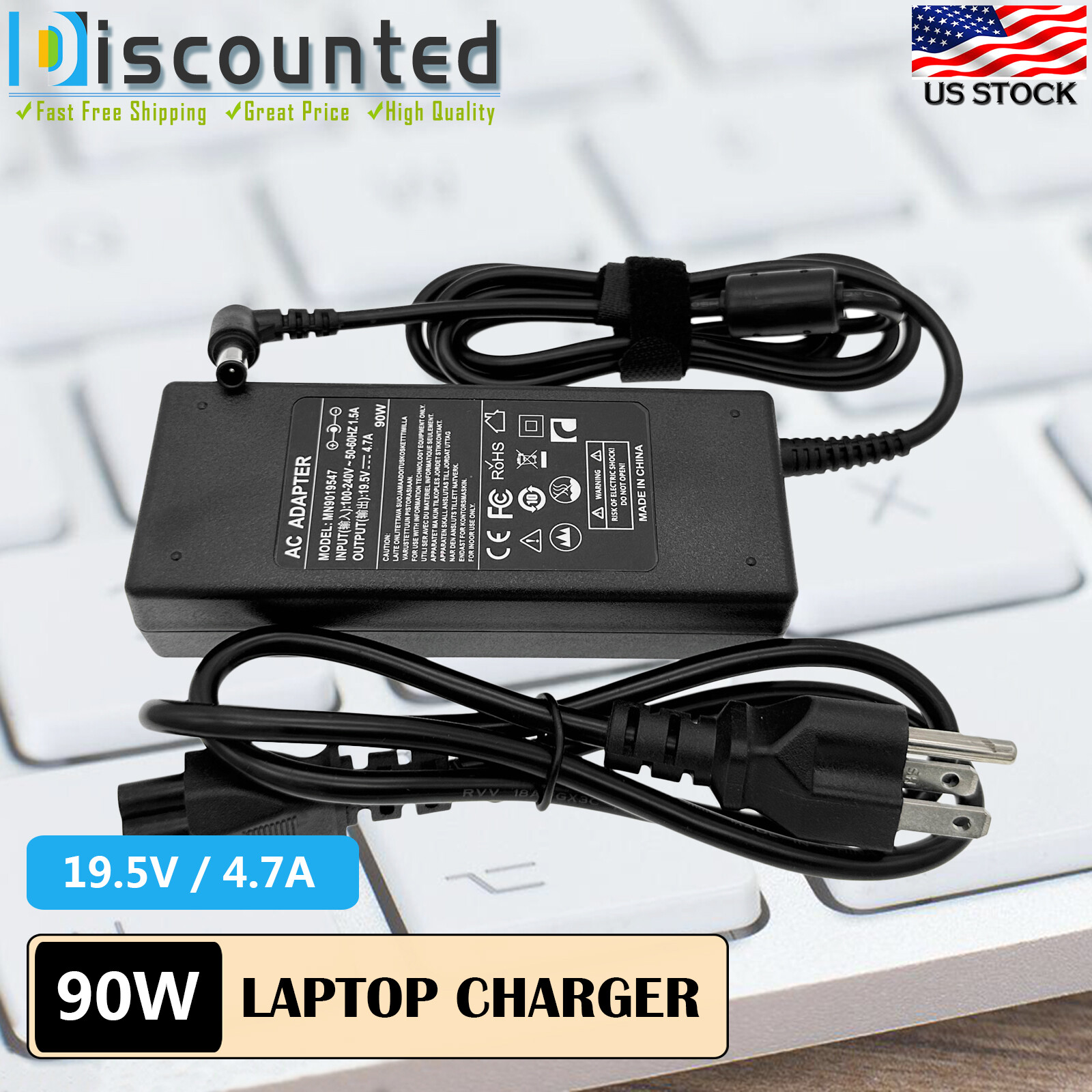 AC Adapter For LG 24GL600F-B 24GN50W-B 24EN33VW-B LED Monitor Power Supply Cord
