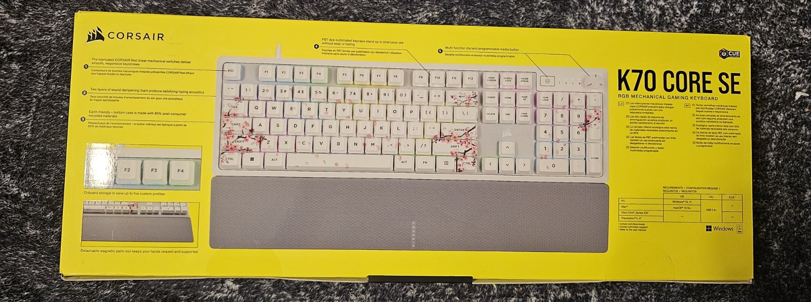 New Corsair K70 Core SE RGB Mechanical Gaming Keyboard - Cherry Blossom