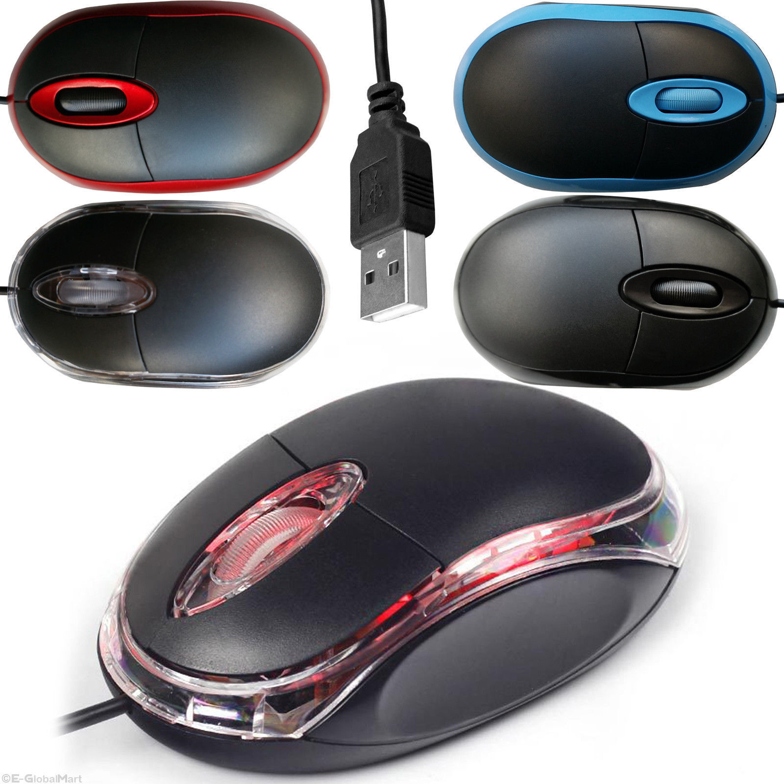 USB Wired Optical Scroll Mouse Mice For PC Computer Laptop Windows XP 7 8 10 UK