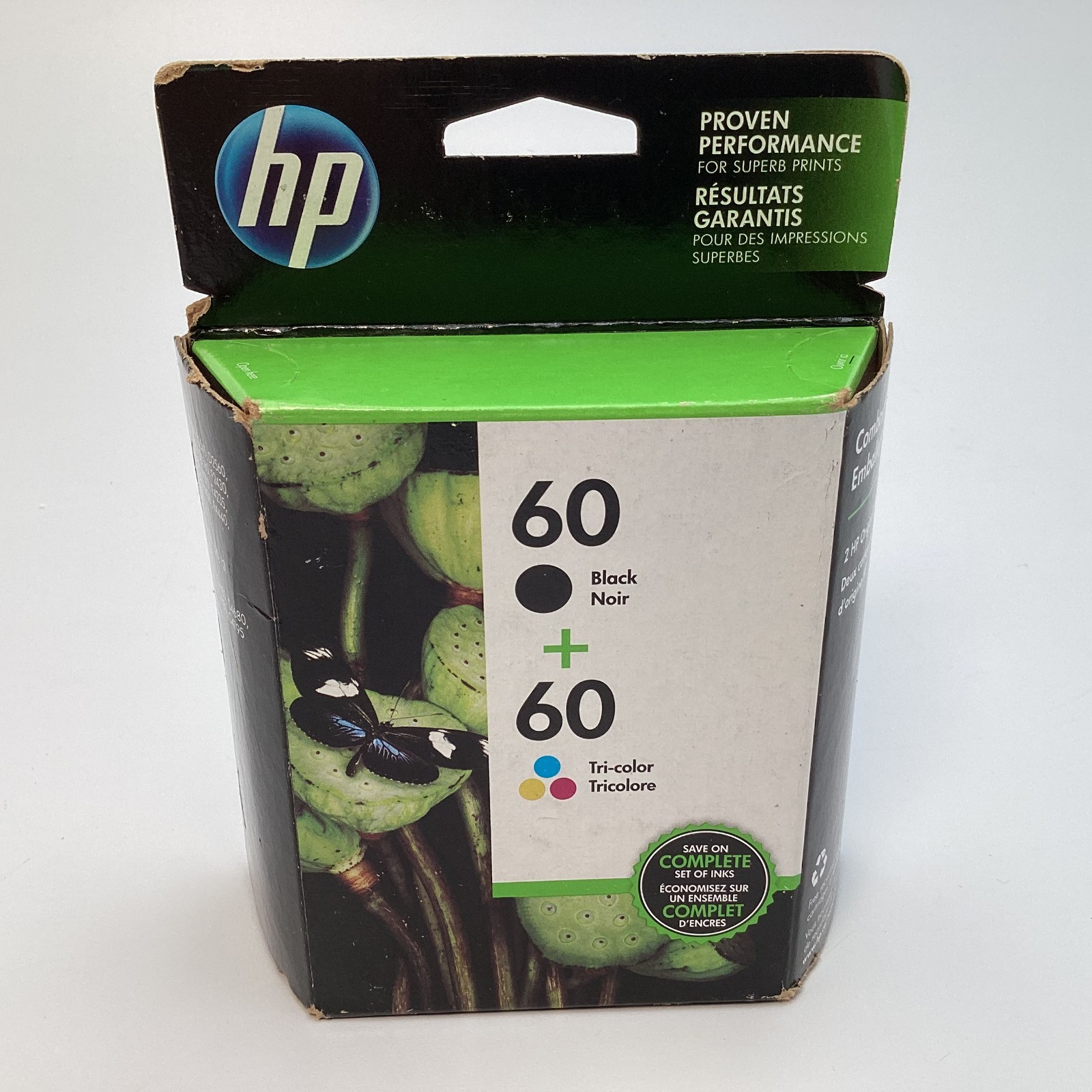 Genuine HP 60 N9H63FN Black & Tri-Color Ink Cartridge Combo Pack Sealed 05/2023
