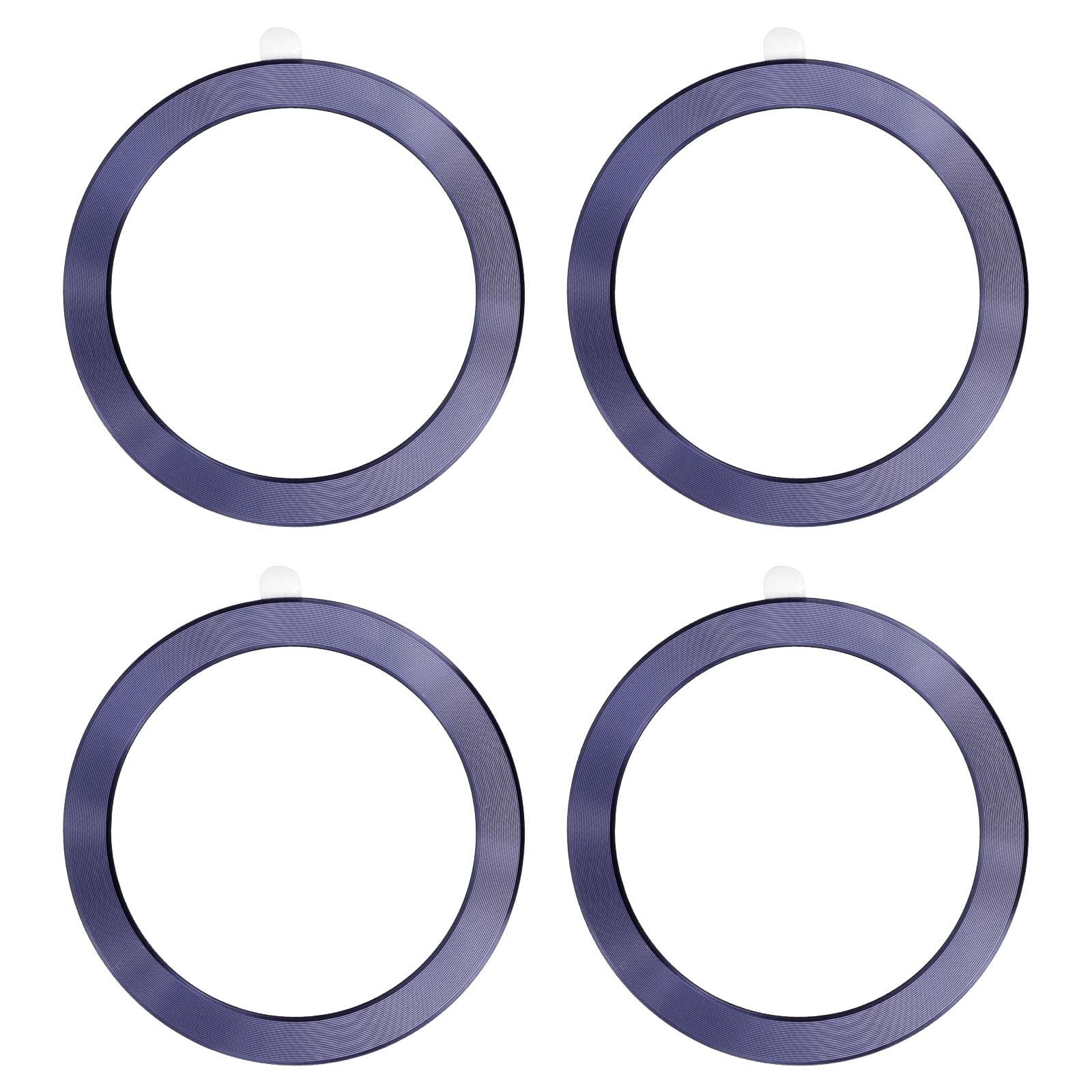 Universal CD Stripe Magnetic Adapter Ring, 4 Pcs Sticker Ring, Purple