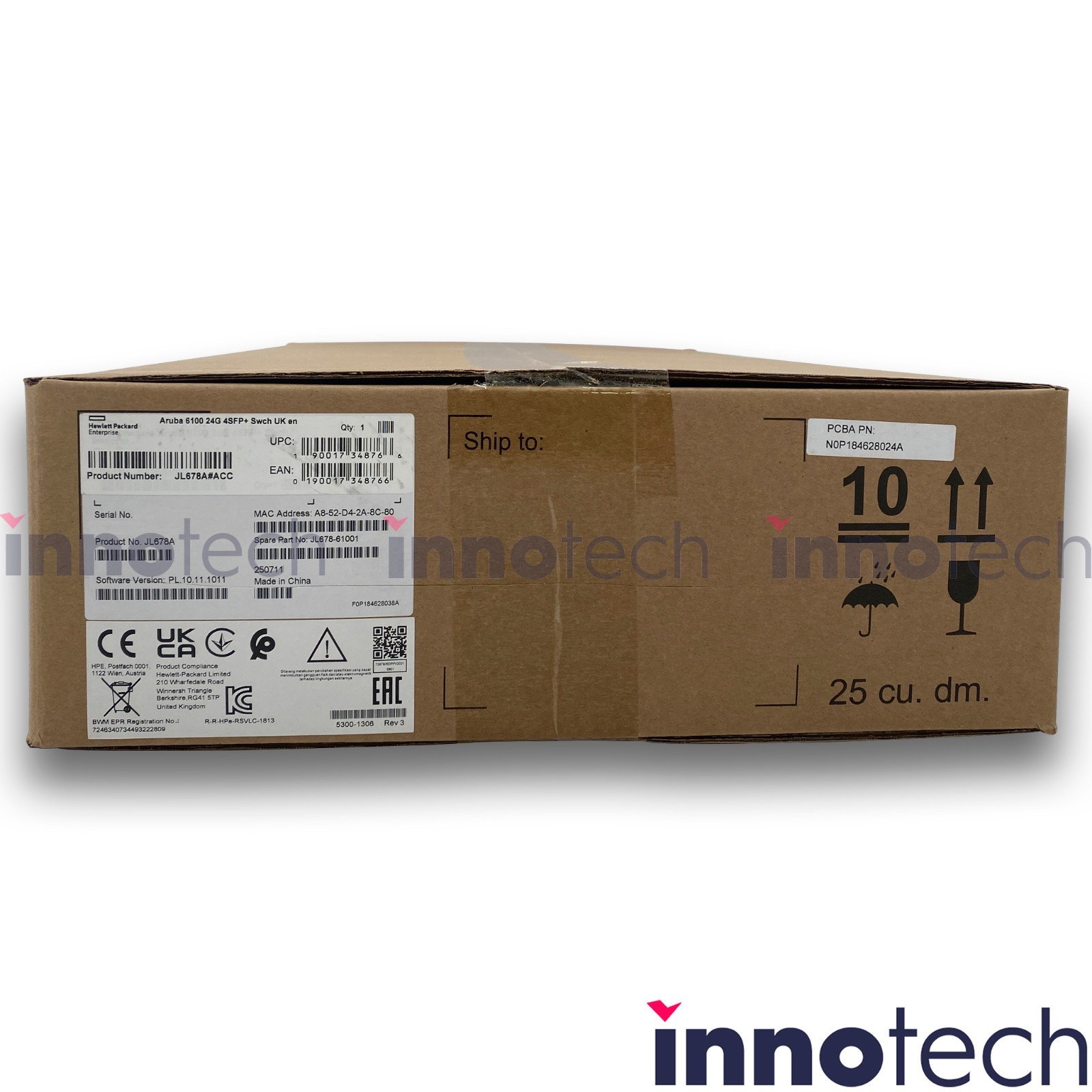 HP JL678A Aruba 6100 24g 4sfp+ Switch Brand New