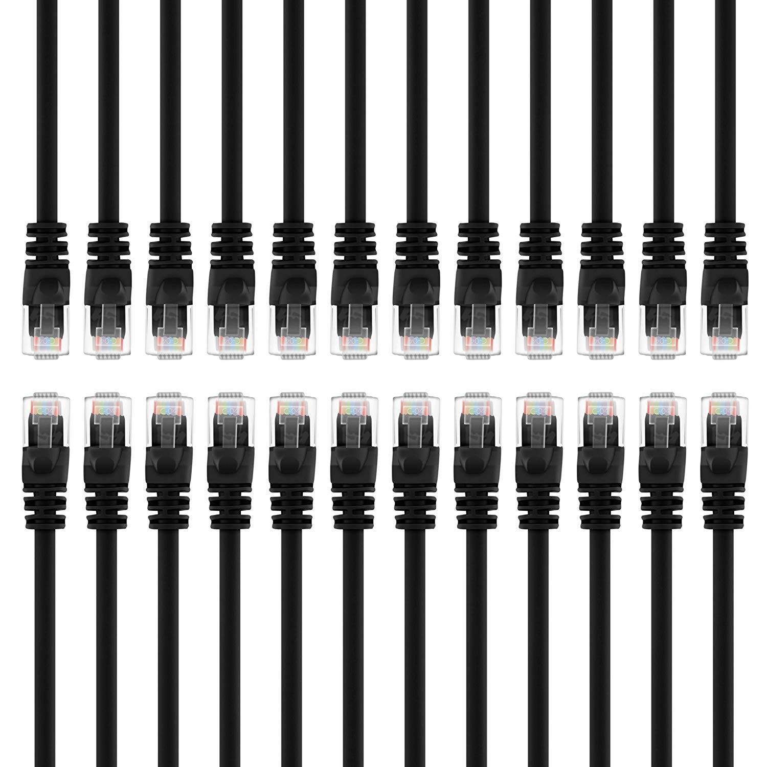 50pack Cat5e Ethernet Patch Cable 3 Feet Snagless Rj45 Computer Lan Network Cord