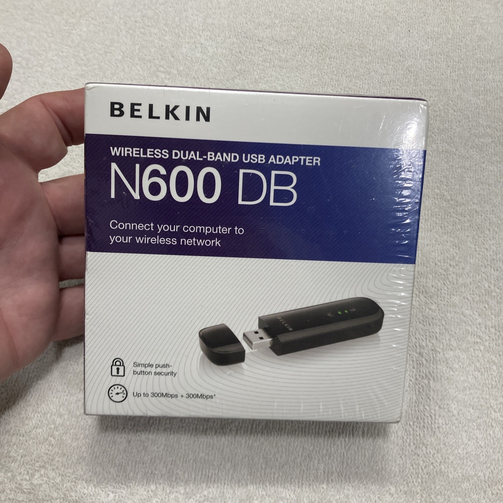 Belkin N600 DB Wireless Dual Band Wi-Fi USB Adapter [SEALED]