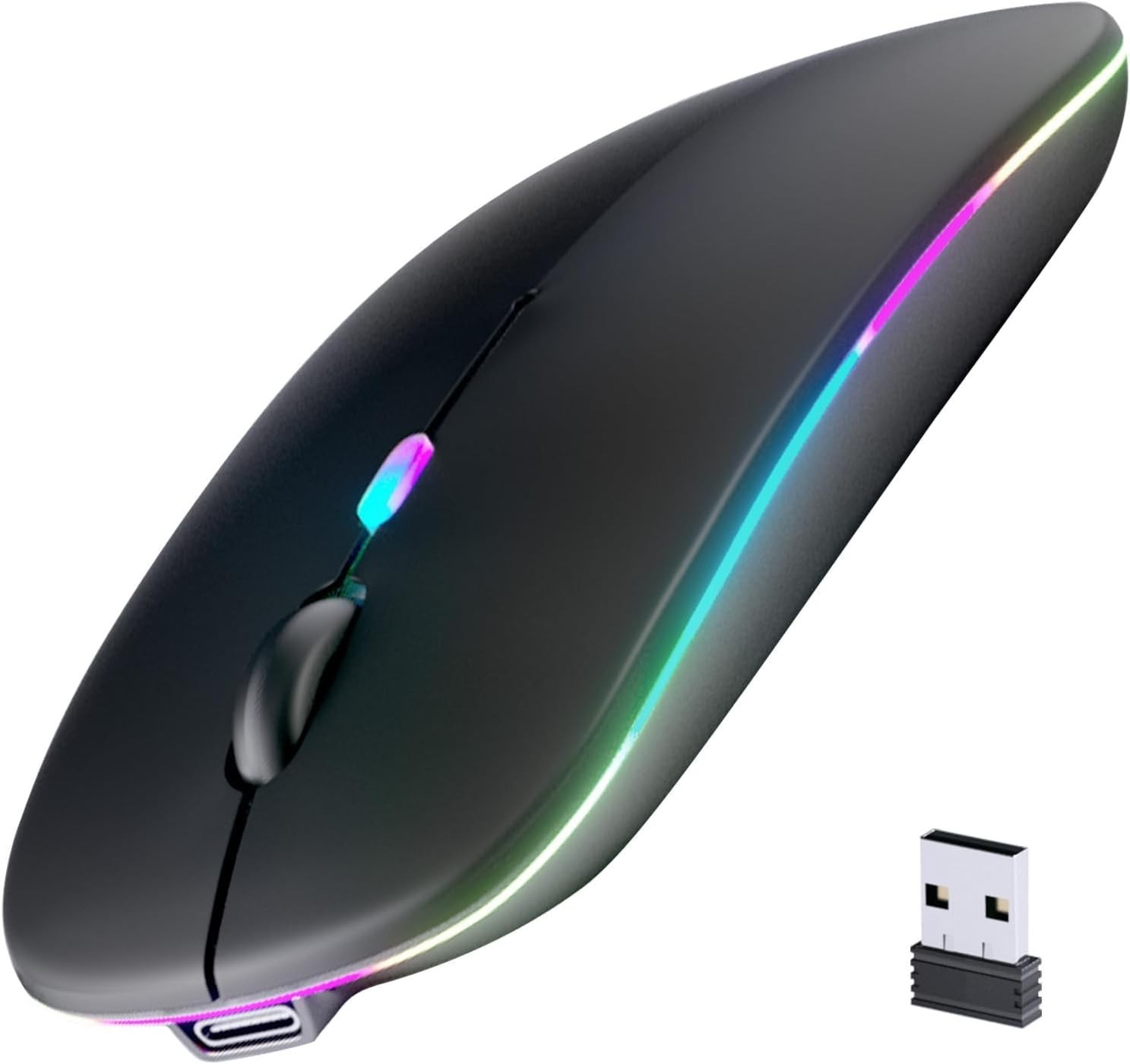 Wireless Bluetooth Mouse, Rechargeable, LED, Silent, Ultra-thin Design (Bluetoot