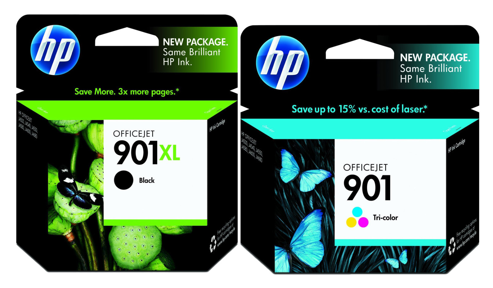 GENUINE NEW HP 901XL 901 (CC654AN/CC656AN) Black Color Ink Cartridge 2-Pack