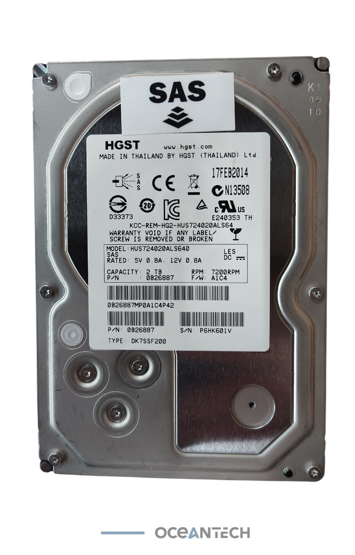 HGST 0B26887 2TB 7.2K 3.5" SAS HDD – Enterprise-Class Server Hard Drive