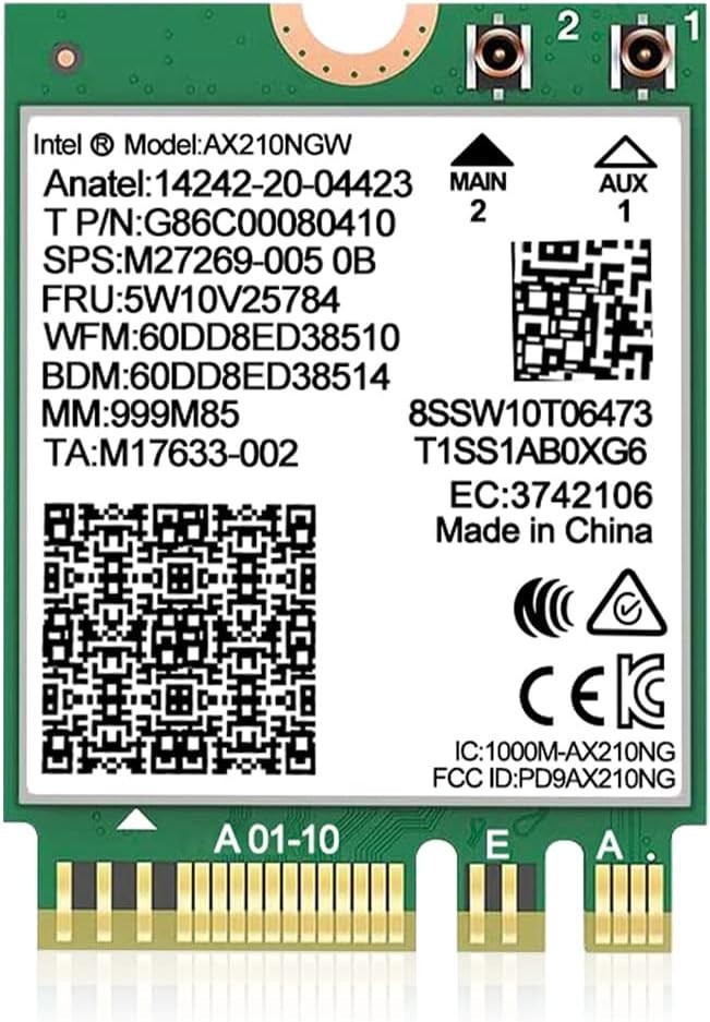 Genuine Intel AX210 WiFi6E Wireless Card Tri-Band 5400Mbps Network Adapter BT5.3