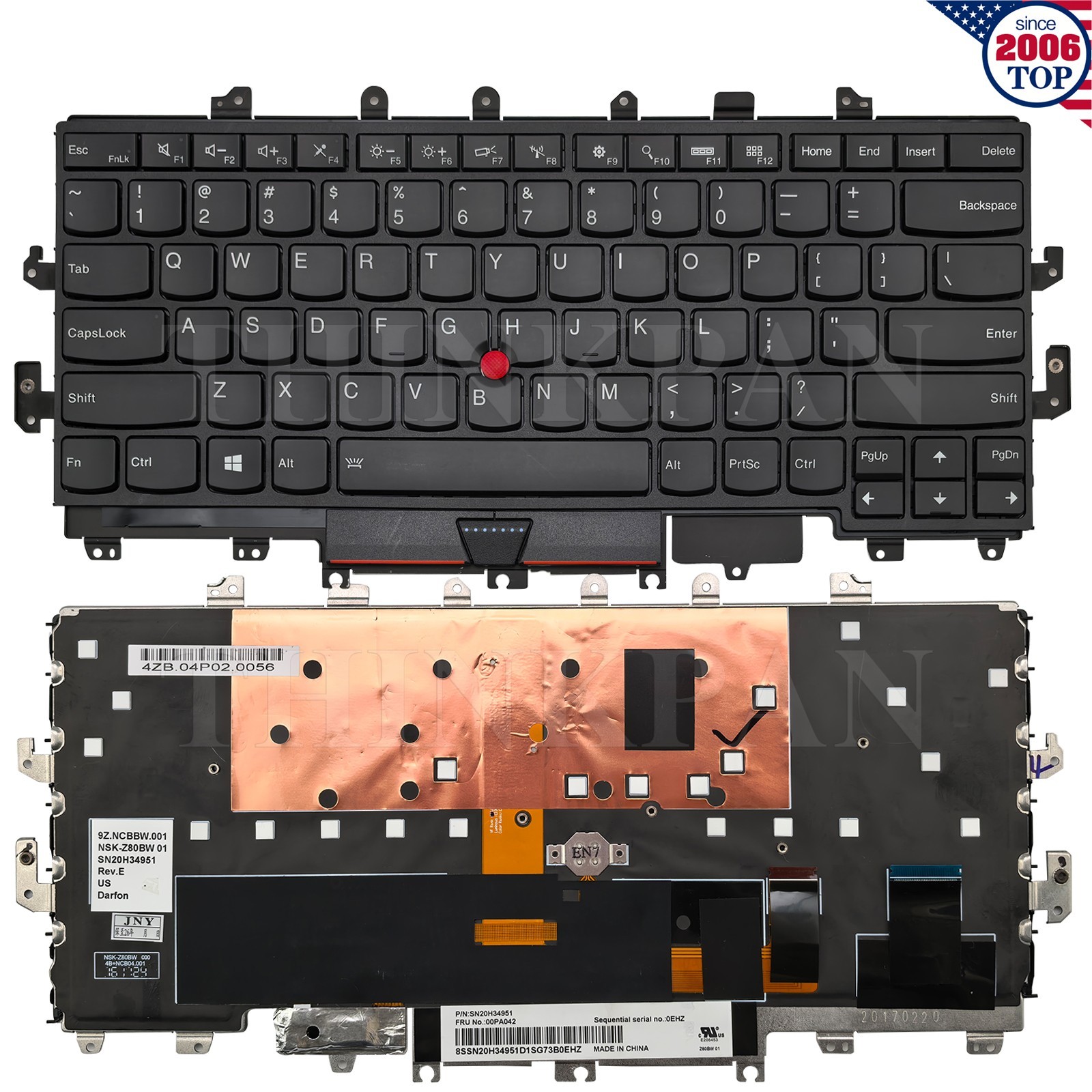 Genuine US Keyboard Backlit for Lenovo ThinkPad X1 Yoga 1st Gen1 2016 20FQ 20FR