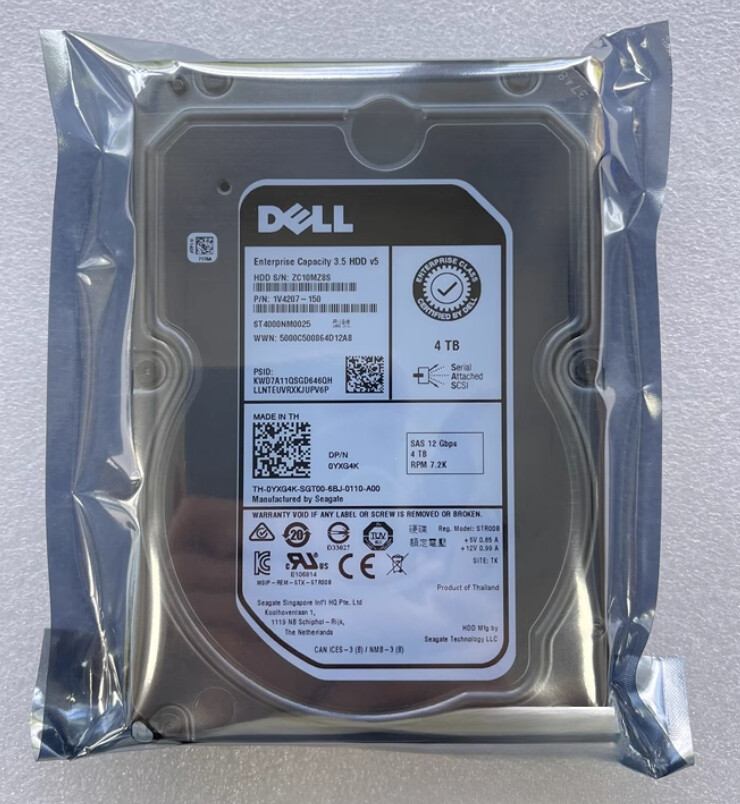 DELL YXG4K 0YXG4K 4TB 3.5" SAS hard drive ST4000NM0025 hard drive