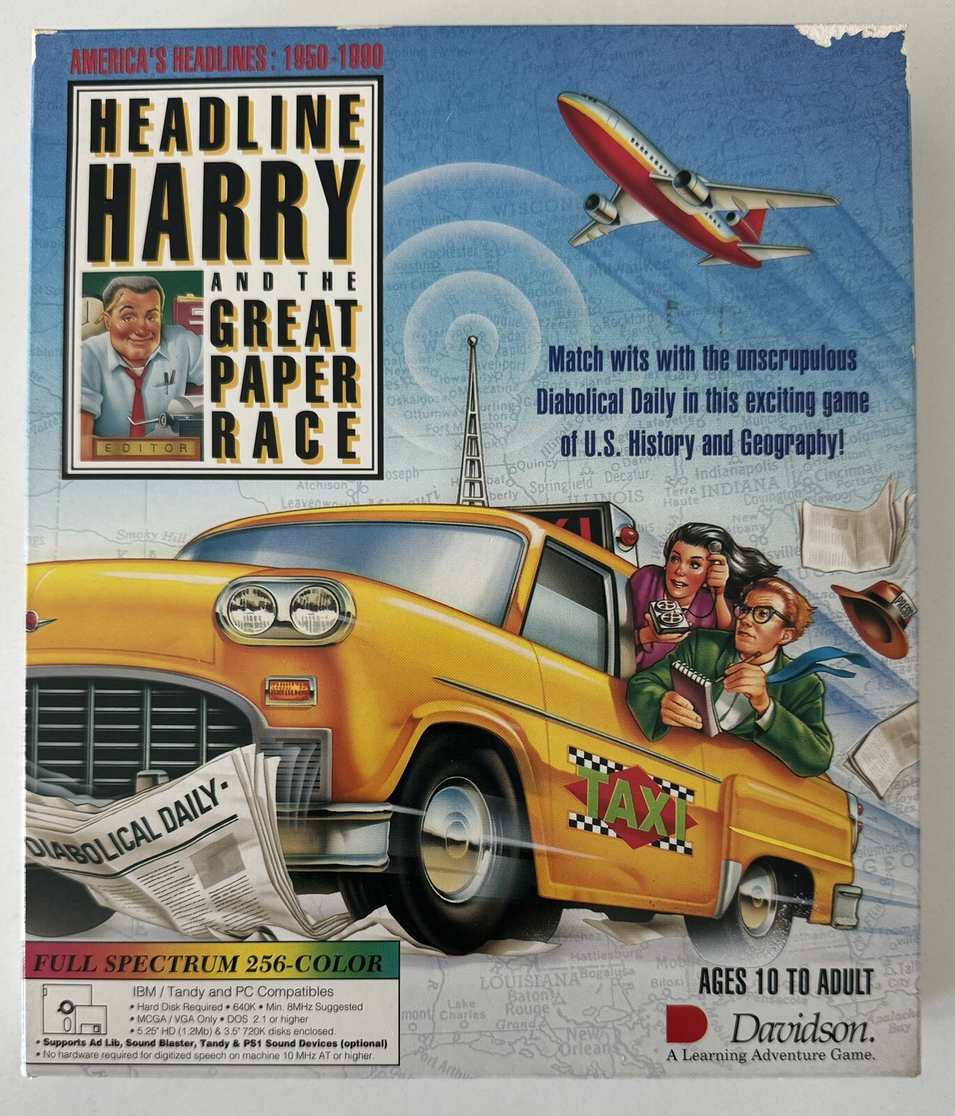 Headline Harry And The Great Paper Race PC Game MS-DOS -  3.5 disks Rare