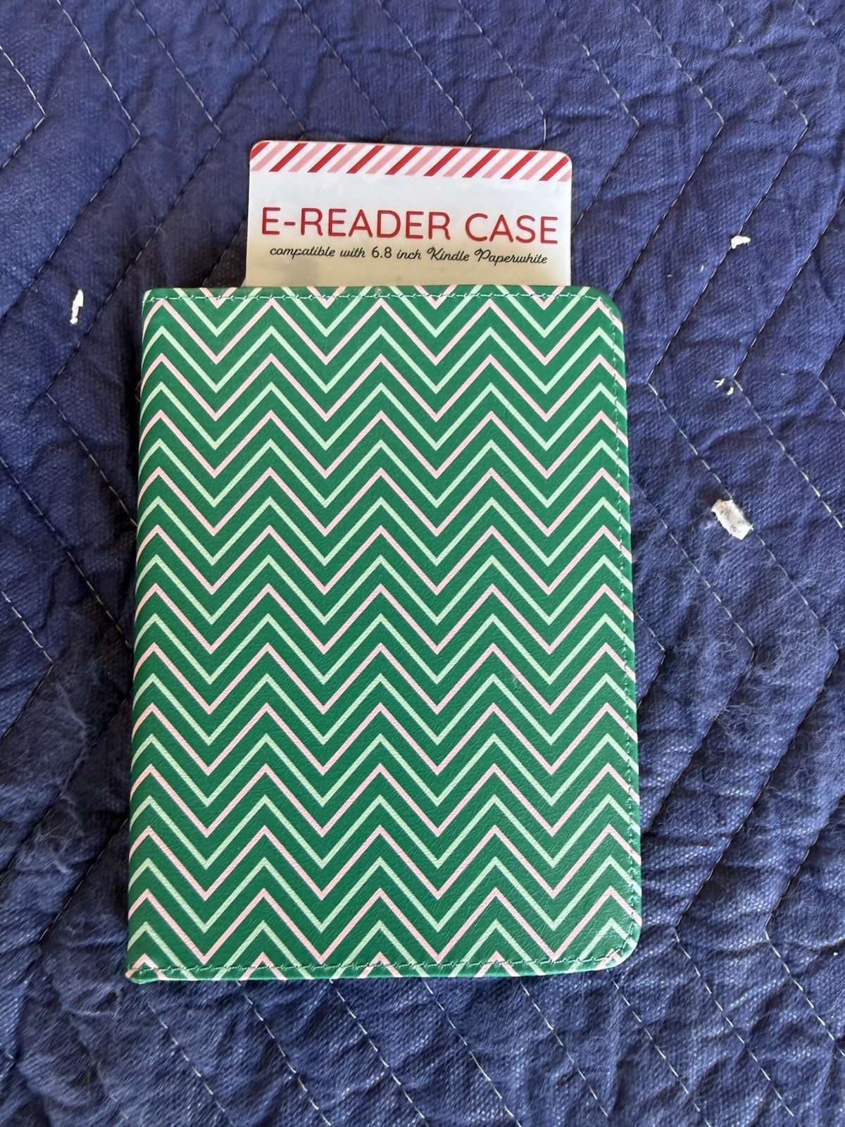 VIVITAR Kindle Paperwhite 6.8” Case Green Pink Chevron Folio Cover NEW