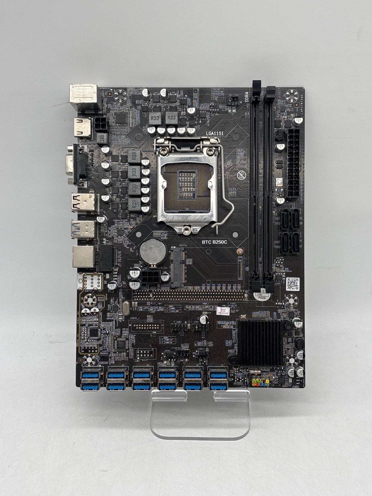 BTC B250C 12 USB Mining Motherboard LGA 1151 DDR4 Lot of 2 - Used